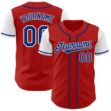 Load image into Gallery viewer, Custom Red Royal-White Authentic Two Tone Baseball Jersey