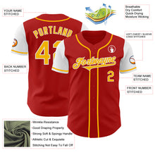 Load image into Gallery viewer, Custom Red Gold-White Authentic Two Tone Baseball Jersey