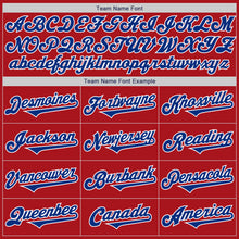 Load image into Gallery viewer, Custom Red Royal-White Authentic Two Tone Baseball Jersey