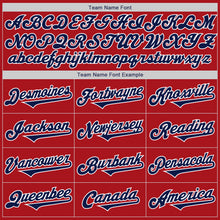 Load image into Gallery viewer, Custom Red Navy-White Authentic Two Tone Baseball Jersey