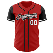 Load image into Gallery viewer, Custom Red Black-White Authentic Two Tone Baseball Jersey
