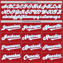 Load image into Gallery viewer, Custom Red White-Light Blue Authentic Two Tone Baseball Jersey