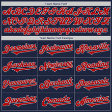 Load image into Gallery viewer, Custom Navy Red-Gray Authentic Two Tone Baseball Jersey