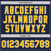Load image into Gallery viewer, Custom Navy Gold-White Authentic Two Tone Baseball Jersey
