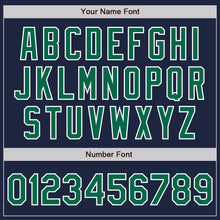 Load image into Gallery viewer, Custom Navy Kelly Green-White Authentic Two Tone Baseball Jersey