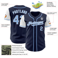 Load image into Gallery viewer, Custom Navy Light Blue-White Authentic Two Tone Baseball Jersey