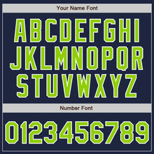 Load image into Gallery viewer, Custom Navy Neon Green-White Authentic Two Tone Baseball Jersey