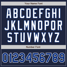 Load image into Gallery viewer, Custom Navy Royal-White Authentic Two Tone Baseball Jersey