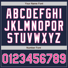 Load image into Gallery viewer, Custom Navy Pink-White Authentic Two Tone Baseball Jersey