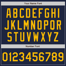 Load image into Gallery viewer, Custom Navy Gold Authentic Two Tone Baseball Jersey