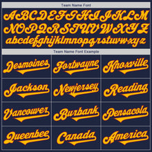 Load image into Gallery viewer, Custom Navy Gold-Crimson Authentic Two Tone Baseball Jersey