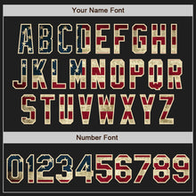 Load image into Gallery viewer, Custom Navy Vintage USA Flag Cream-Crimson Authentic Two Tone Baseball Jersey