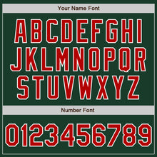 Load image into Gallery viewer, Custom Green Red-White Authentic Two Tone Baseball Jersey
