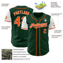 Load image into Gallery viewer, Custom Green Orange-White Authentic Two Tone Baseball Jersey