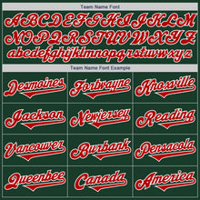 Load image into Gallery viewer, Custom Green Red-White Authentic Two Tone Baseball Jersey