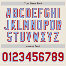 Load image into Gallery viewer, Custom Cream Red-Light Blue Authentic Two Tone Baseball Jersey