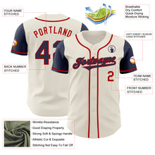 Load image into Gallery viewer, Custom Cream Navy-Red Authentic Two Tone Baseball Jersey