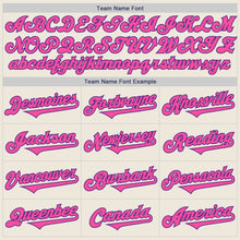 Load image into Gallery viewer, Custom Cream Pink-Purple Authentic Two Tone Baseball Jersey