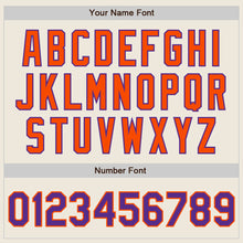 Load image into Gallery viewer, Custom Cream Purple-Orange Authentic Two Tone Baseball Jersey
