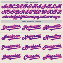 Load image into Gallery viewer, Custom Cream Purple-Pink Authentic Two Tone Baseball Jersey