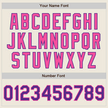 Load image into Gallery viewer, Custom Cream Purple-Pink Authentic Two Tone Baseball Jersey