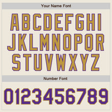 Load image into Gallery viewer, Custom Cream Purple-Old Gold Authentic Two Tone Baseball Jersey
