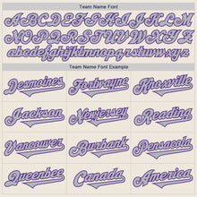 Load image into Gallery viewer, Custom Cream Gray-Purple Authentic Two Tone Baseball Jersey