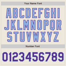Load image into Gallery viewer, Custom Cream Purple-Light Blue Authentic Two Tone Baseball Jersey
