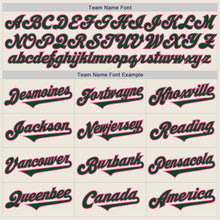 Load image into Gallery viewer, Custom Cream Green-Pink Authentic Two Tone Baseball Jersey
