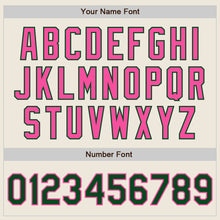 Load image into Gallery viewer, Custom Cream Green-Pink Authentic Two Tone Baseball Jersey