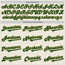 Load image into Gallery viewer, Custom Cream Green-Old Gold Authentic Two Tone Baseball Jersey