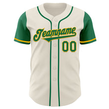 Load image into Gallery viewer, Custom Cream Kelly Green-Gold Authentic Two Tone Baseball Jersey