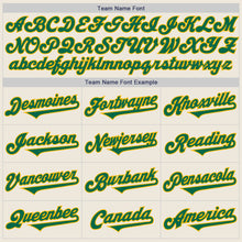 Load image into Gallery viewer, Custom Cream Kelly Green-Gold Authentic Two Tone Baseball Jersey