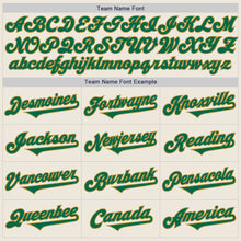 Load image into Gallery viewer, Custom Cream Kelly Green-Old Gold Authentic Two Tone Baseball Jersey