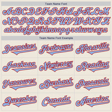 Load image into Gallery viewer, Custom Cream Light Blue-Red Authentic Two Tone Baseball Jersey