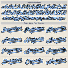 Load image into Gallery viewer, Custom Cream Light Blue-Black Authentic Two Tone Baseball Jersey