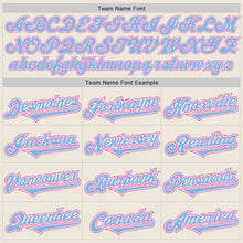 Load image into Gallery viewer, Custom Cream Light Blue White-Pink Authentic Two Tone Baseball Jersey