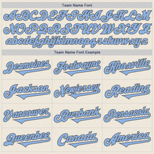 Load image into Gallery viewer, Custom Cream Light Blue-Steel Gray Authentic Two Tone Baseball Jersey