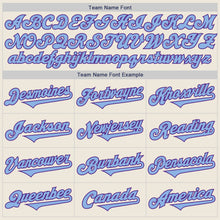 Load image into Gallery viewer, Custom Cream Light Blue-Purple Authentic Two Tone Baseball Jersey