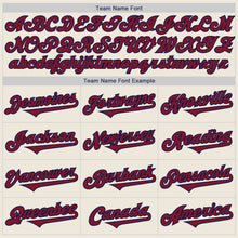 Load image into Gallery viewer, Custom Cream Crimson-Navy Authentic Two Tone Baseball Jersey