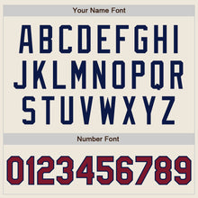 Load image into Gallery viewer, Custom Cream Crimson-Navy Authentic Two Tone Baseball Jersey