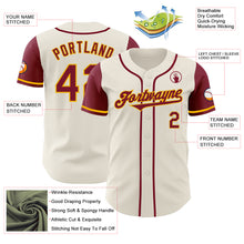 Load image into Gallery viewer, Custom Cream Crimson-Gold Authentic Two Tone Baseball Jersey