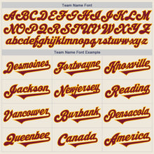 Load image into Gallery viewer, Custom Cream Crimson-Gold Authentic Two Tone Baseball Jersey