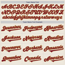 Load image into Gallery viewer, Custom Cream Crimson-Old Gold Authentic Two Tone Baseball Jersey