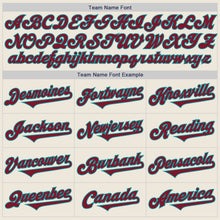 Load image into Gallery viewer, Custom Cream Crimson-Teal Authentic Two Tone Baseball Jersey