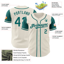 Load image into Gallery viewer, Custom Cream Teal Authentic Two Tone Baseball Jersey