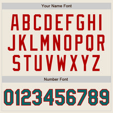 Load image into Gallery viewer, Custom Cream Teal-Red Authentic Two Tone Baseball Jersey