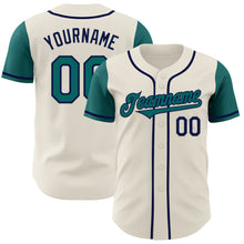 Load image into Gallery viewer, Custom Cream Teal-Navy Authentic Two Tone Baseball Jersey