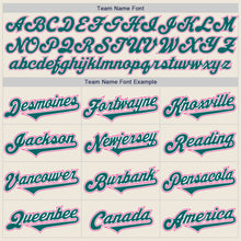 Load image into Gallery viewer, Custom Cream Teal White-Pink Authentic Two Tone Baseball Jersey