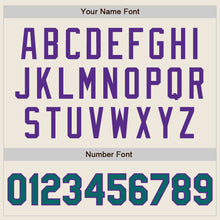 Load image into Gallery viewer, Custom Cream Teal-Purple Authentic Two Tone Baseball Jersey